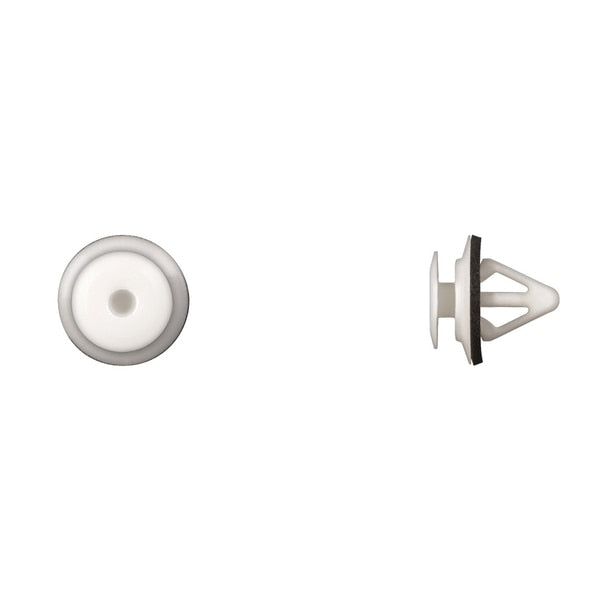 Wht Nyln Door Panel Ret 10mm Hole Size 14mm Stem L PK10