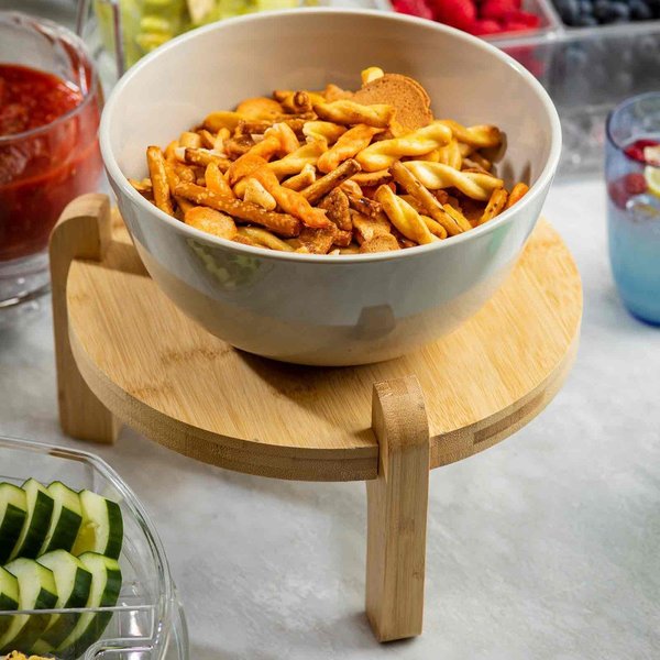 Glass Beverage Dispenser Stand, Bamboo