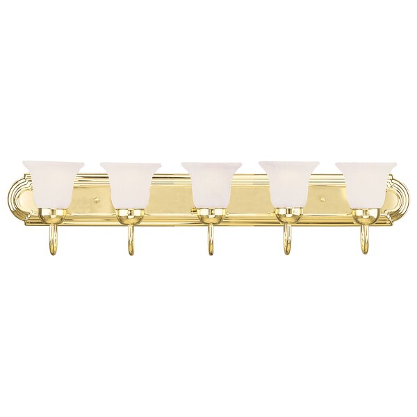 Riviera 5 Light Polished Brass Bath Vanity
