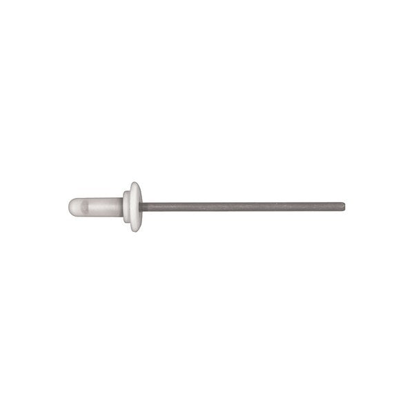 Nyln Capped Alum/Stl Rivets 4mm Dia .8mm, Flanged Head, 5/32 in Dia., Aluminum Body
