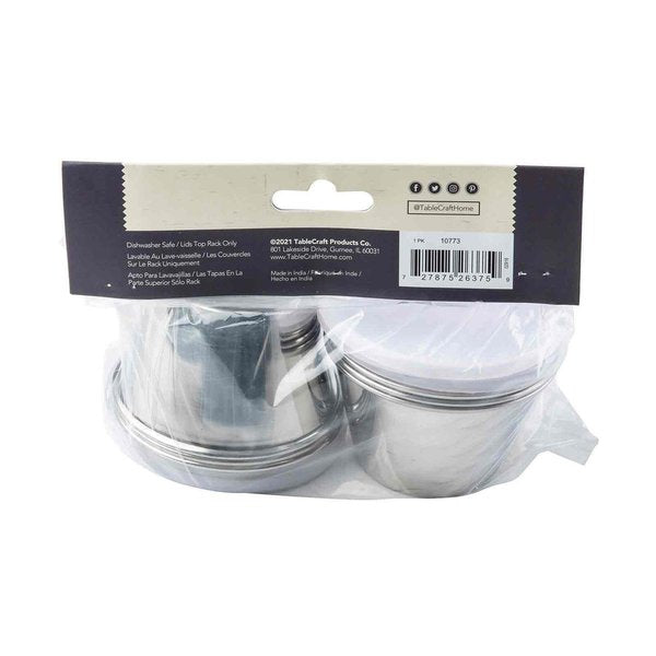 Round SS Ramekins, 5 oz, Clear Lids, PK6