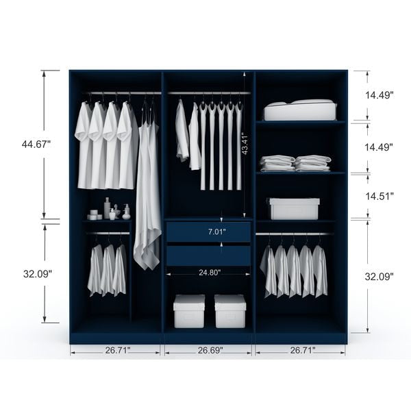 Modern Freestanding Wardrobe Armoire Clo