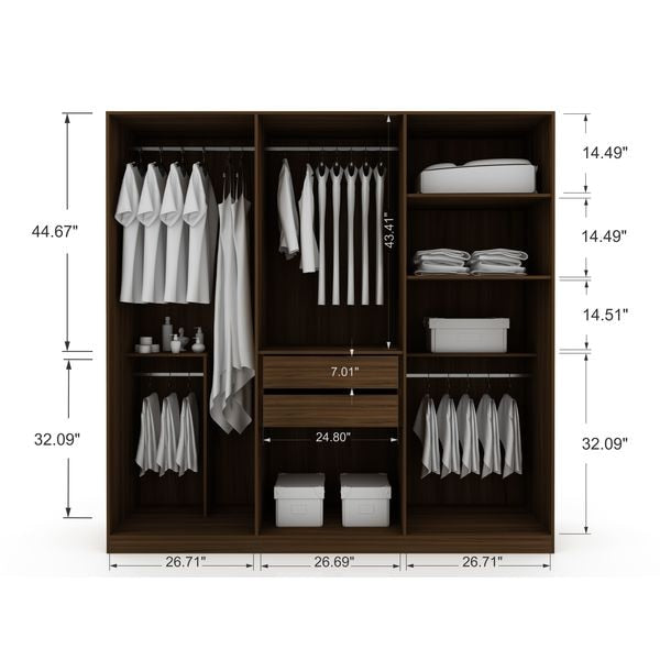 Modern Freestanding Wardrobe Armoire Clo