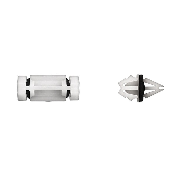 Wht Nyln Roof Mldg Clips 7mm Hole Size 13mm Stem L PK15