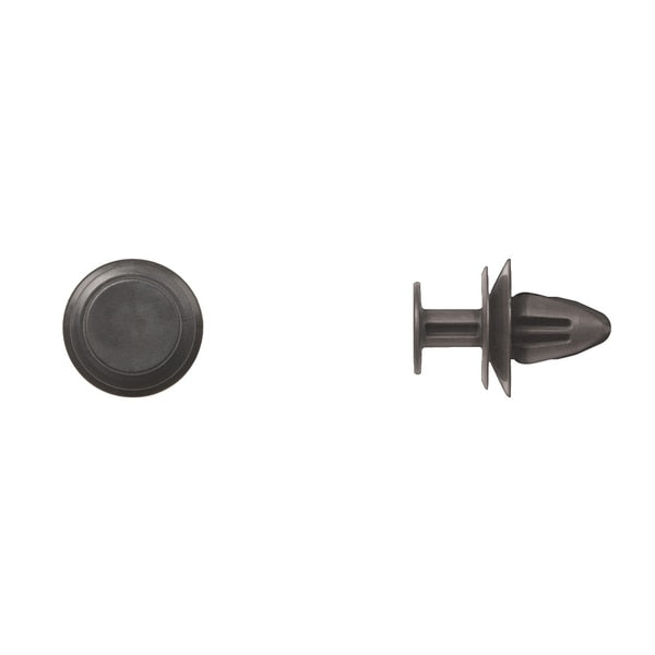 Blk Nyln Trim Panel Ret 9.5mm Hole 12mm T/Hd 13mm Stem PK15