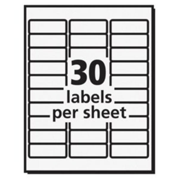 Laser Labels, 1x2-5/8, PK750