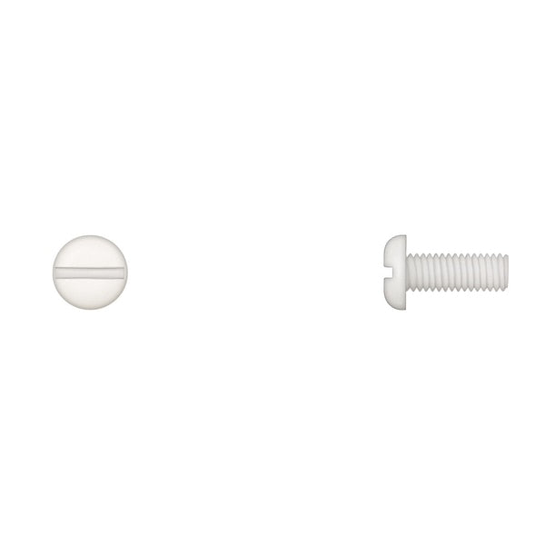 Ntrl Nyln License Screws 6-1.00X16mm Pan Hd Slotted PK100
