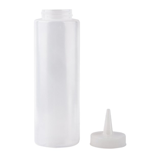 Std Sqz Bottle, Clr, 38mm, Cone, 8OZ, PK12