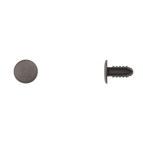 Blk Nyln Shield Retainers 6mm Hole 14mm Hd 16mm Stem PK50