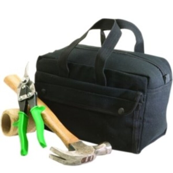Tool Bag, Canvas, 2 Pockets, Black, 7