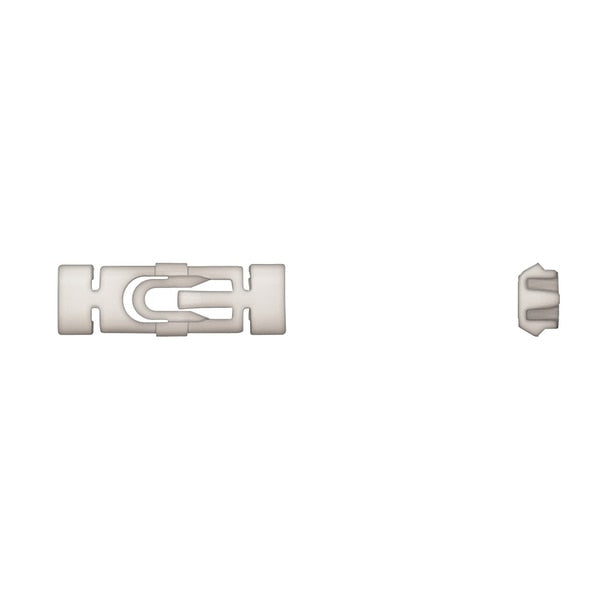 Wht Nyln Moulding Clips 10.2mm Wide 32.5mm L PK15