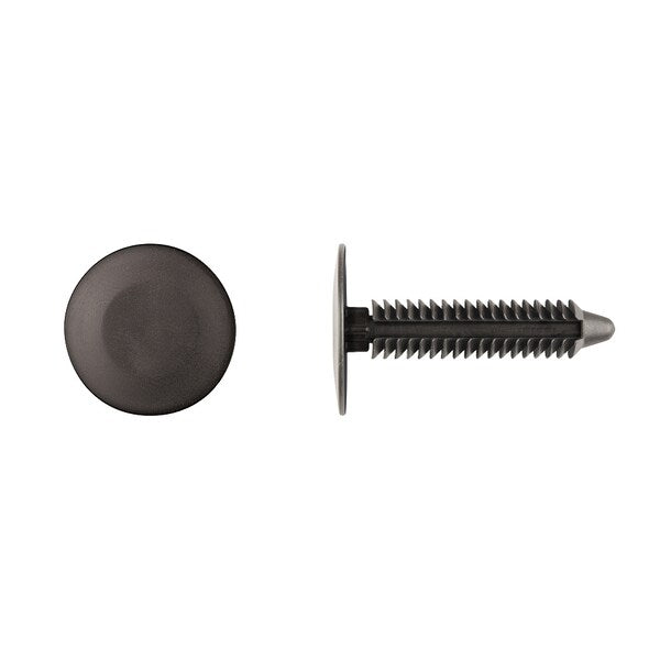 Blk Nyln Fender Liner Ret 6.3mm Hole 35mm Stem L PK25