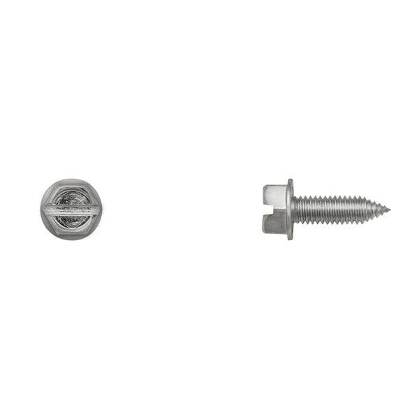 Zinc Fin License Plate Screws 6-1.00x20mm 10mm Hx/W/Hd Slot PK50