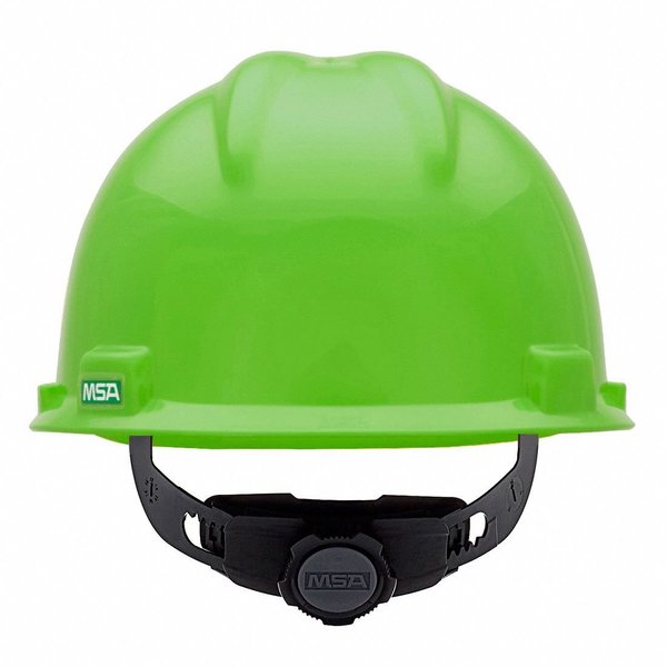V-Gard Front Brim Hard Hat, Type 1, Class E, Ratchet (4-Point), Bright Lime Green
