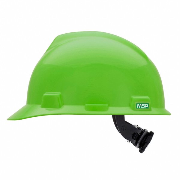 V-Gard Front Brim Hard Hat, Type 1, Class E, Ratchet (4-Point), Bright Lime Green