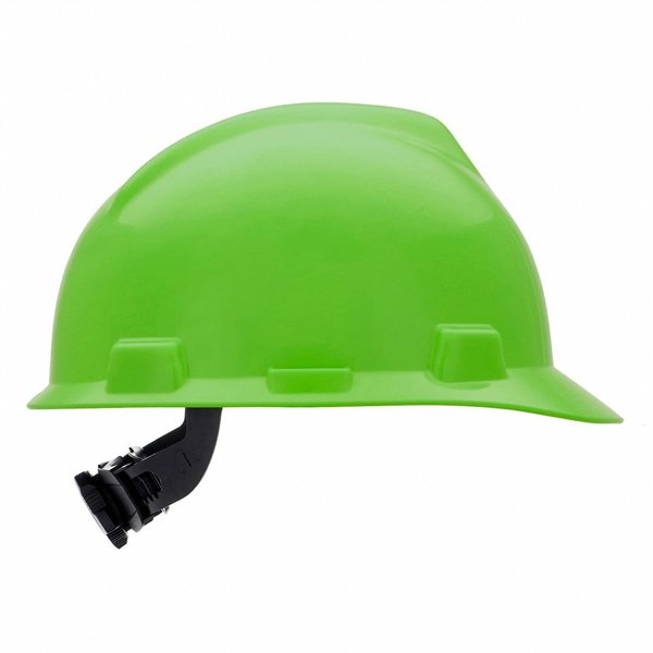 V-Gard Front Brim Hard Hat, Type 1, Class E, Ratchet (4-Point), Bright Lime Green