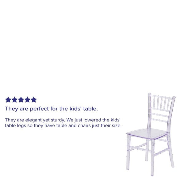 Kids Crystal Transparent Chiavari Chair, PK10