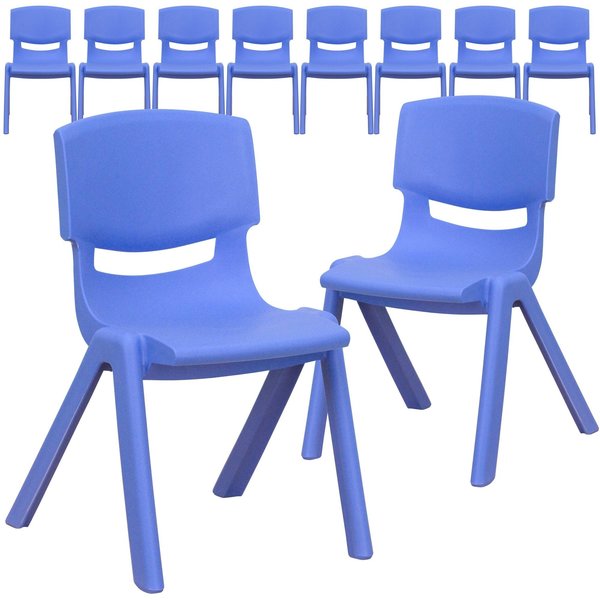 Blue Plastic Stackable School Chair with 12