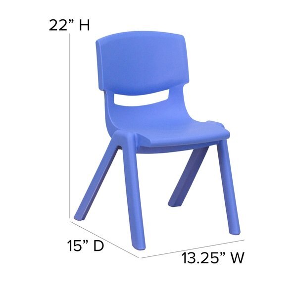 Blue Plastic Stackable School Chair with 12