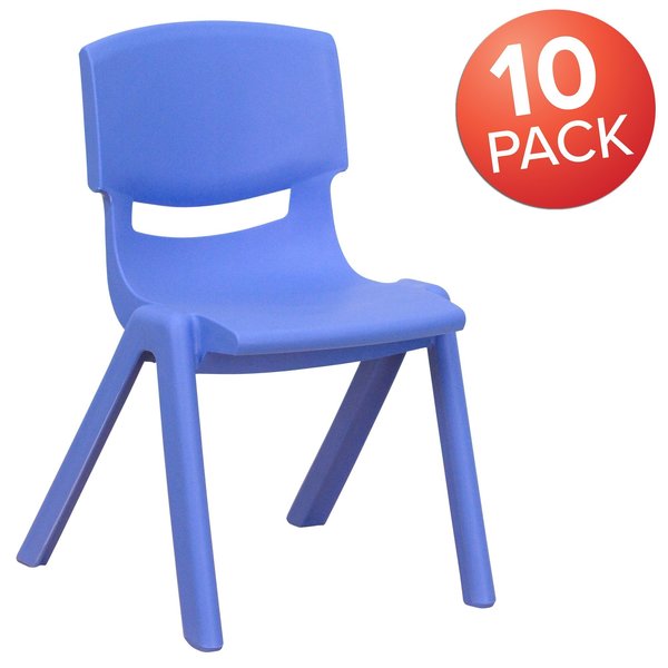Blue Plastic Stackable School Chair with 12