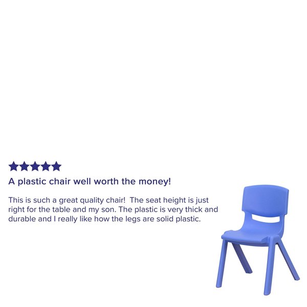 Blue Plastic Stackable School Chair with 12