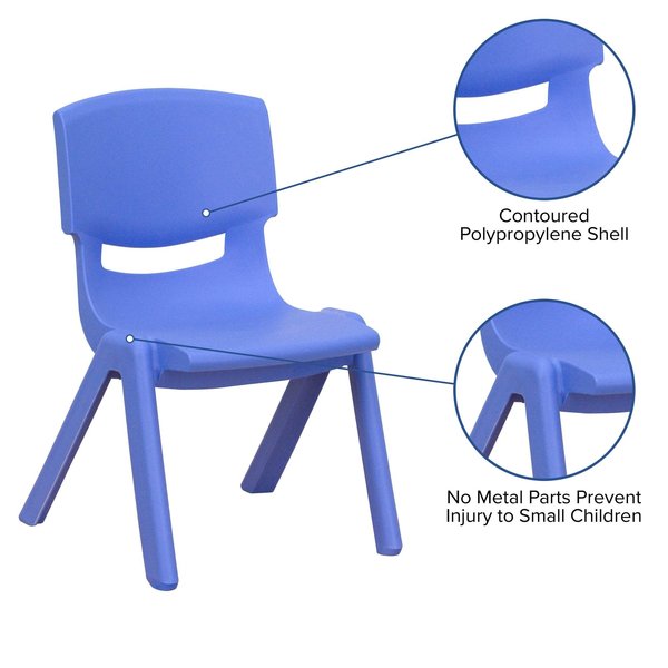 Blue Plastic Stackable School Chair with 12