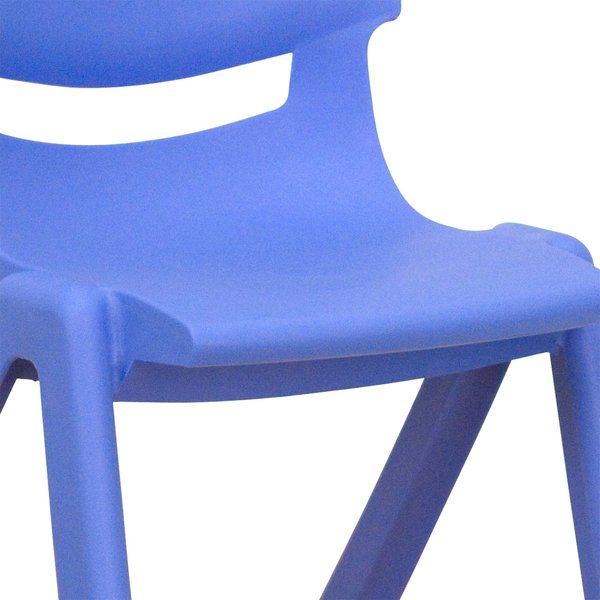 Blue Plastic Stackable School Chair with 12