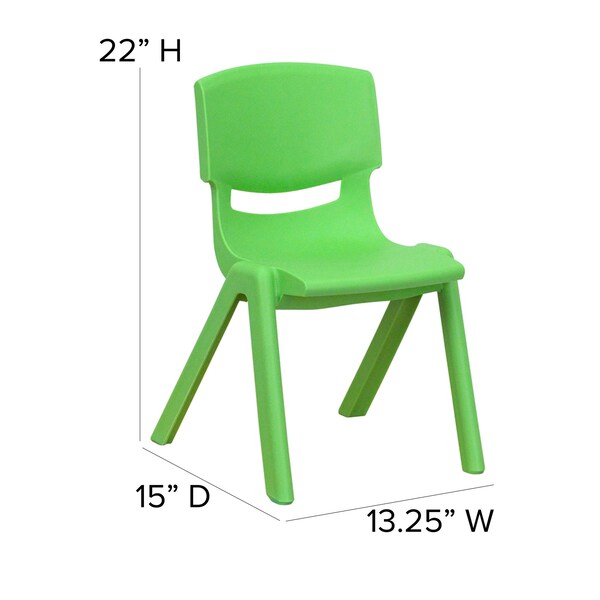 Green Plastic Stackable School Chair with 12