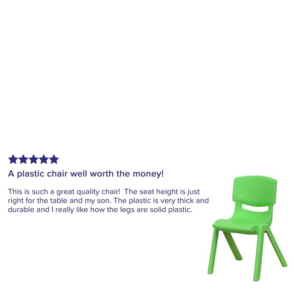 Green Plastic Stackable School Chair with 12