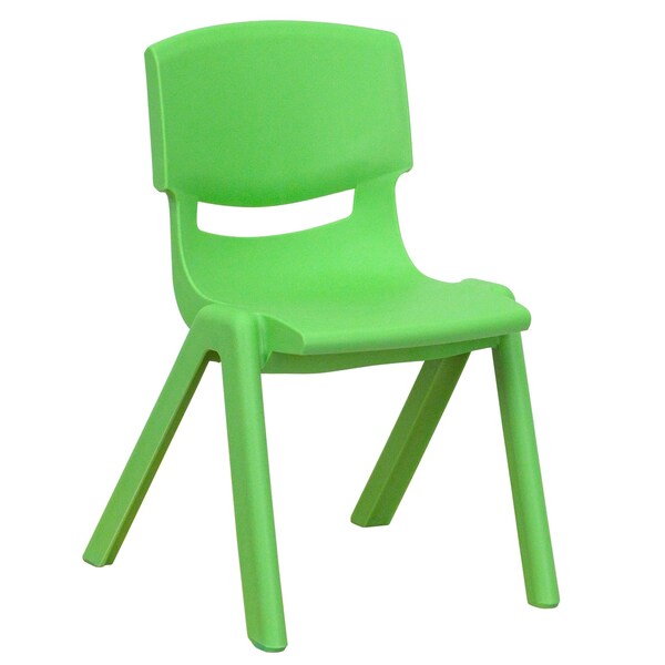 Green Plastic Stackable School Chair with 12