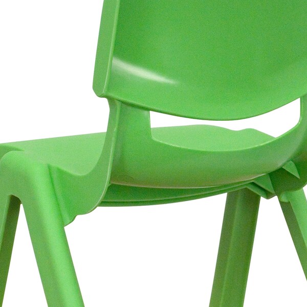Green Plastic Stackable School Chair with 12