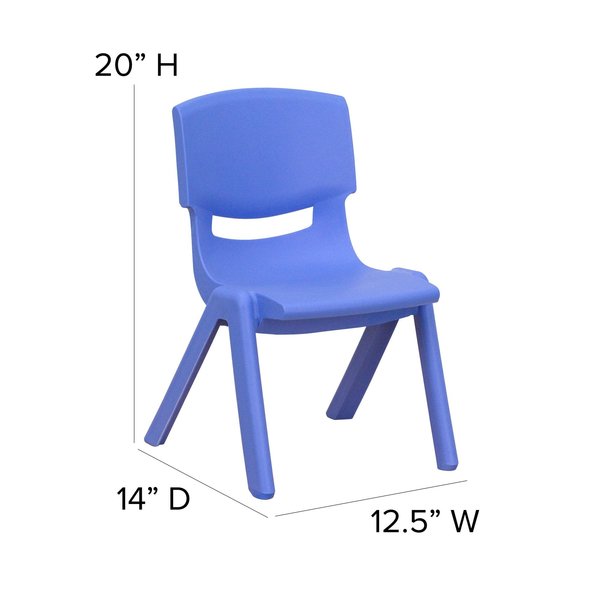 Blue Plastic Stackable School Chair with 10.5