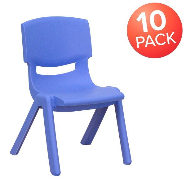 Blue Plastic Stackable School Chair with 10.5