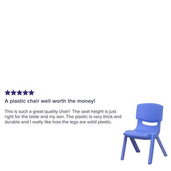 Blue Plastic Stackable School Chair with 10.5