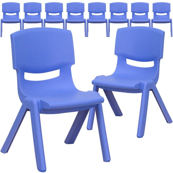 Blue Plastic Stackable School Chair with 10.5