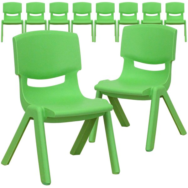 Green Plastic Stackable School Chair with 10.5