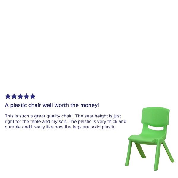 Green Plastic Stackable School Chair with 10.5