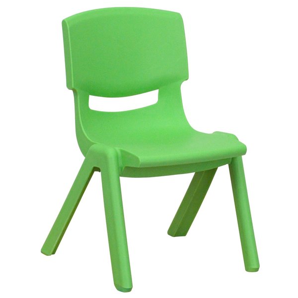 Green Plastic Stackable School Chair with 10.5