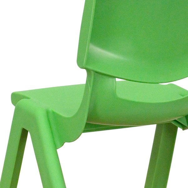 Green Plastic Stackable School Chair with 10.5
