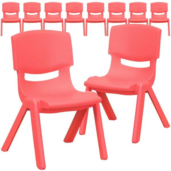 Red Plastic Stackable School Chair with 10.5