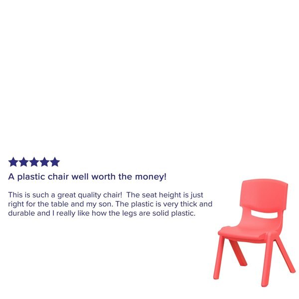 Red Plastic Stackable School Chair with 10.5