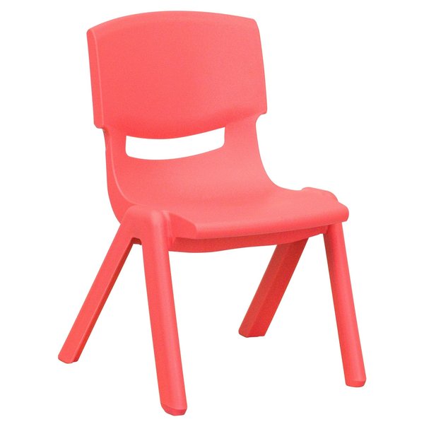 Red Plastic Stackable School Chair with 10.5