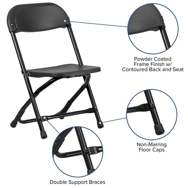 Kids Black Plastic Folding Chair