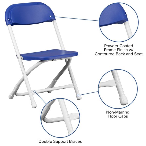 Kids Blue Plastic Folding Chair