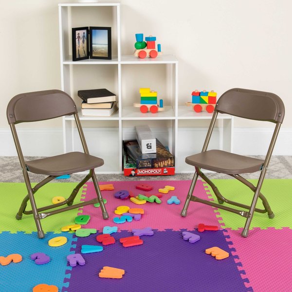 Kids Brown Plastic Folding Chair