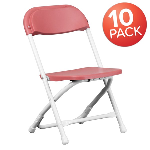 Kids Burgundy Plastic Folding Chair
