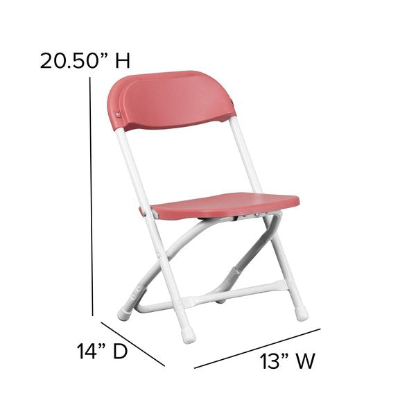 Kids Burgundy Plastic Folding Chair