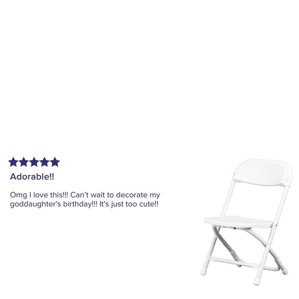 Kids White Plastic Folding Chair