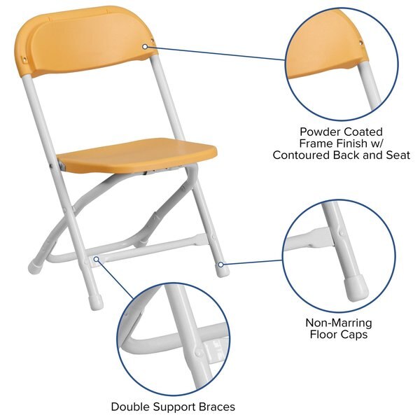 Kids Yellow Plastic Folding Chair