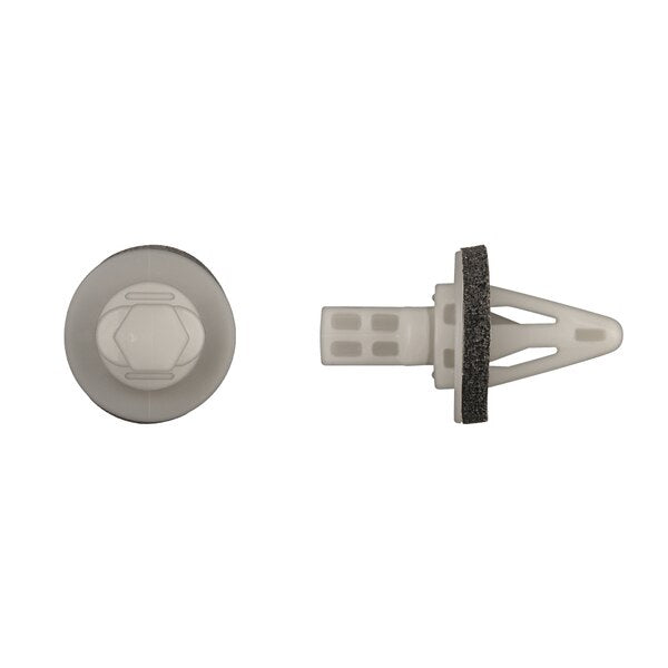 Wht Nyln Bumper Retainers 10.5mm Hole Size 21mm Stem PK10